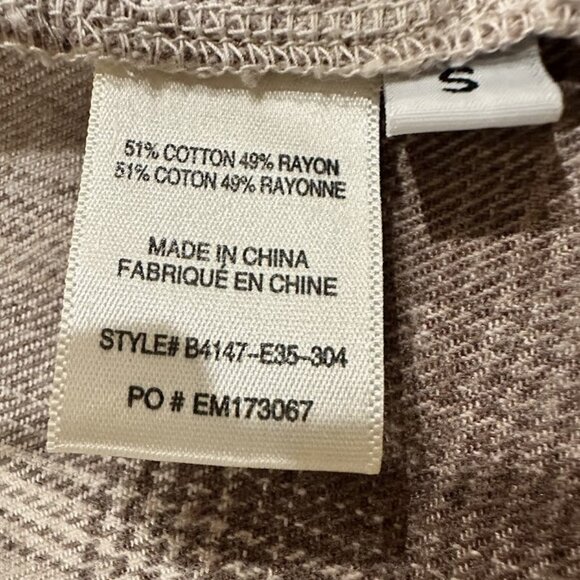 Bella Dahl Shacket (Shirt/Jacket) Heather Oat Plaid - Picture 10 of 10